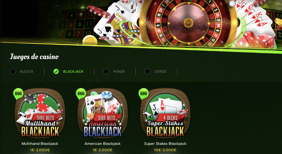 Blackjack en 888.es