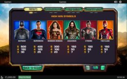 Justice League Payouts