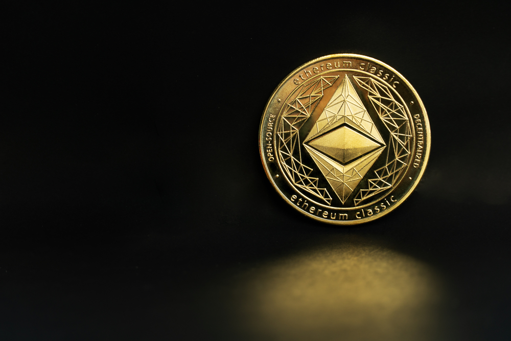 Ethereum,On,Gold,Coin,On,Black,Background,Blockchain,And,Cyber